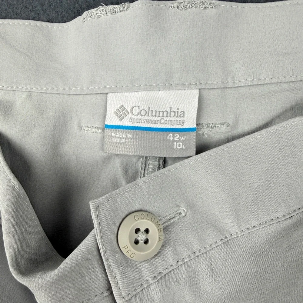 Columbia PFG Shorts Men's 42 Grey Performance Fishing Gear Omni-Shield Cargo